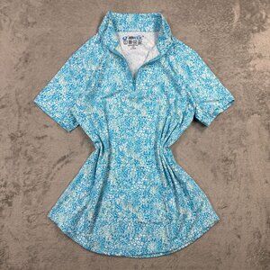 IBKUL Womens UPF 50+ Cooling Quick Dry 1/4 Zip Golf Short Sleeve Stretch Medium